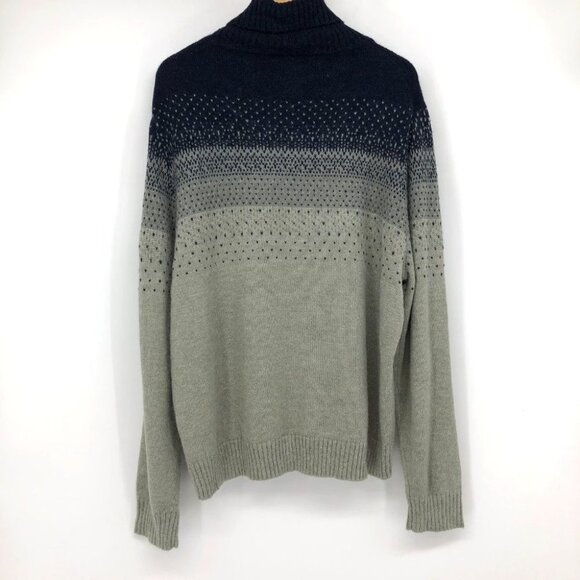 NWT Daniel Hechter Men’s Navy blue and Grey Gradient Knit Turtleneck Sweater XXL - Picture 2 of 15